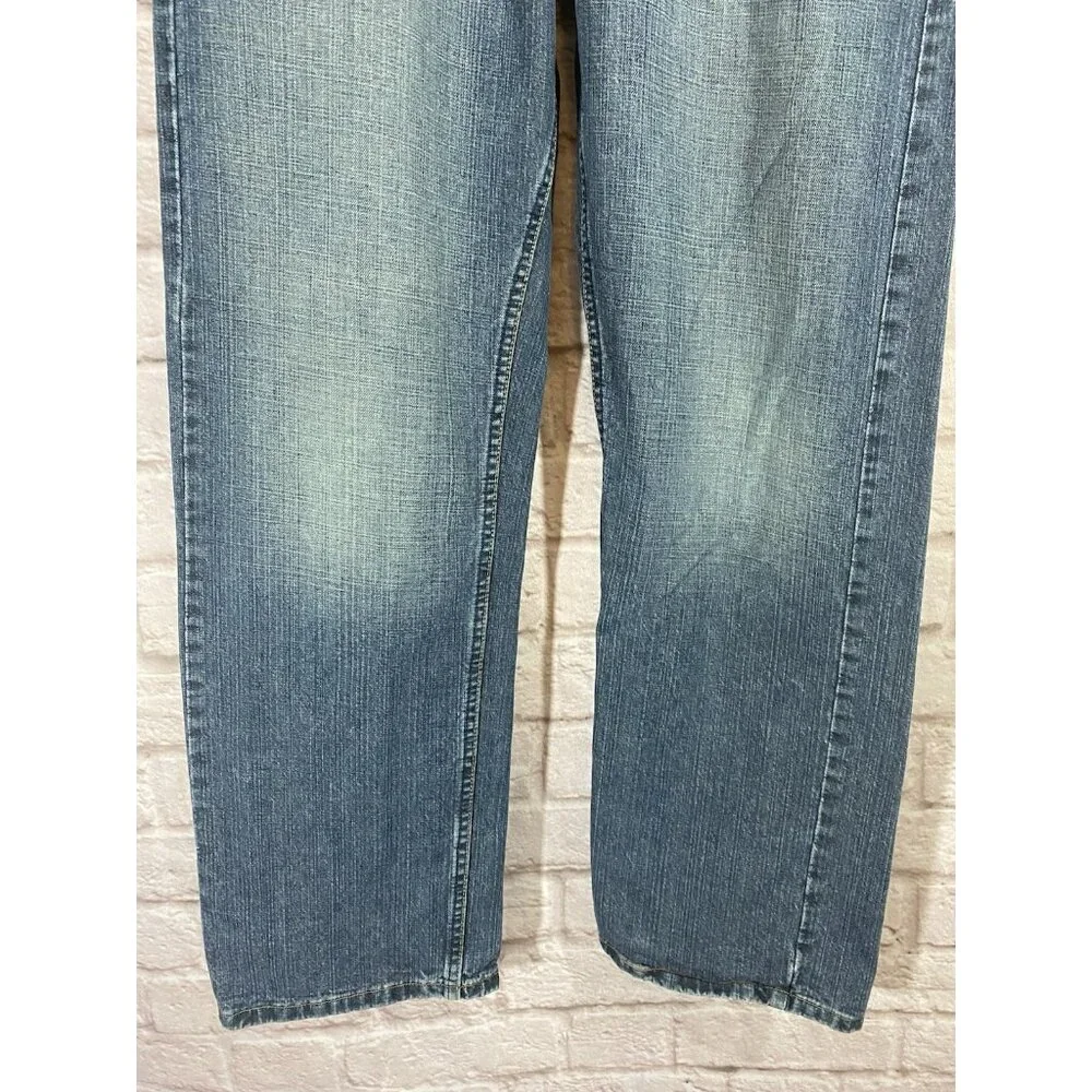 Vintage NAUTICA Jeans Mens‎ 36x34 Blue Denim LOOSE Baggy Faded Washout Whiskered